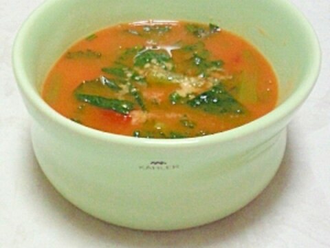 小松菜・パセリ・トマトの簡単スープ